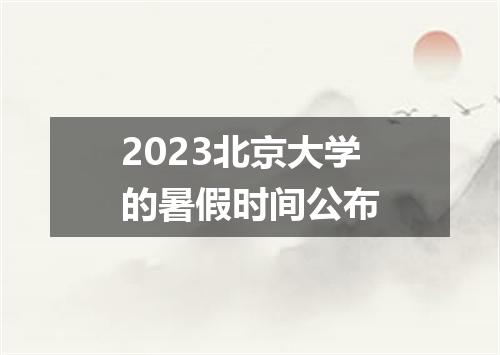 2023北京大学的暑假时间公布