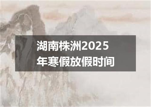 湖南株洲2025年寒假放假时间