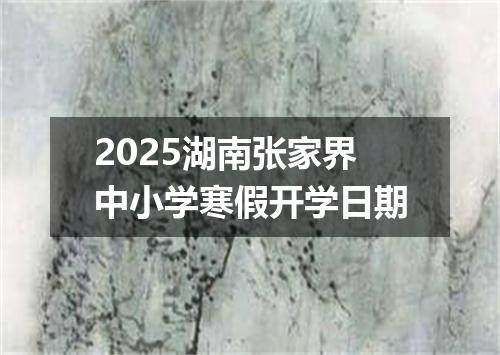 2025湖南张家界中小学寒假开学日期