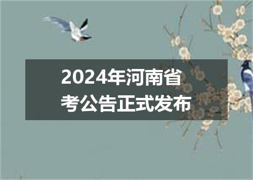 2024年河南省考公告正式发布