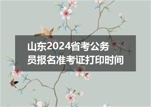 山东2024省考公务员报名准考证打印时间