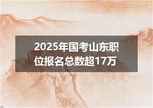 2025年国考山东职位报名总数超17万