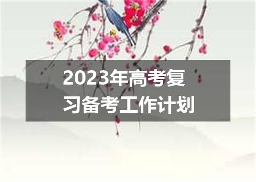 2023年高考复习备考工作计划