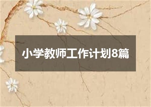 小学教师工作计划8篇