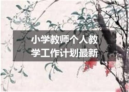 小学教师个人教学工作计划最新