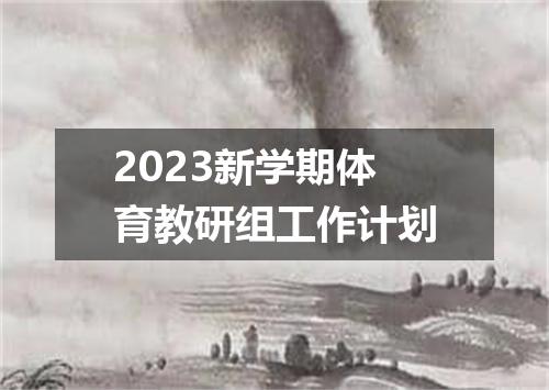 2023新学期体育教研组工作计划