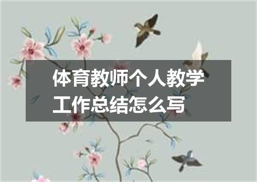 体育教师个人教学工作总结怎么写