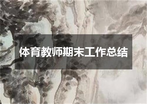 体育教师期末工作总结