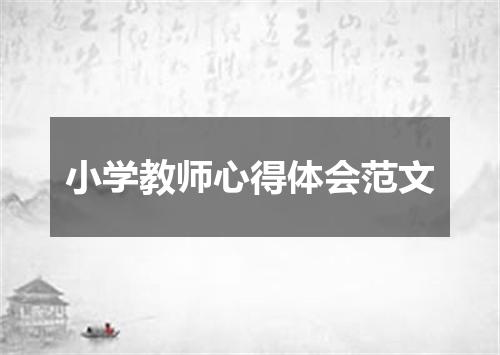 小学教师心得体会范文