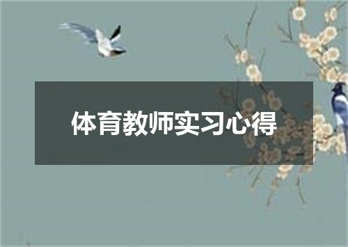 体育教师实习心得