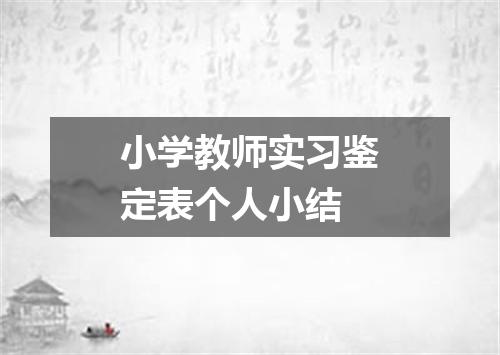 小学教师实习鉴定表个人小结