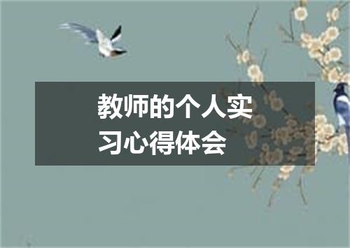 教师的个人实习心得体会