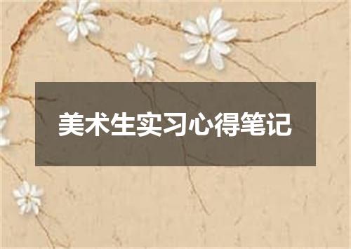 美术生实习心得笔记