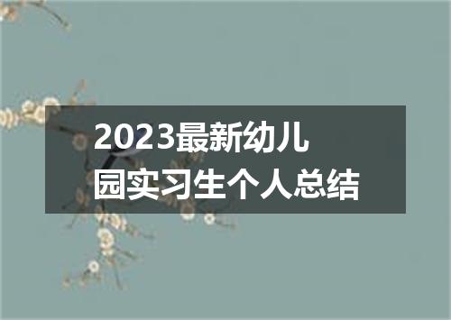 2023最新幼儿园实习生个人总结