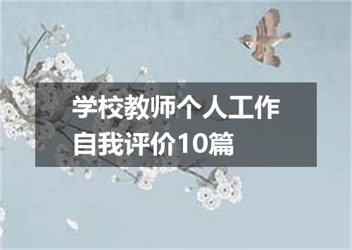 学校教师个人工作自我评价10篇