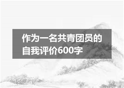 作为一名共青团员的自我评价600字