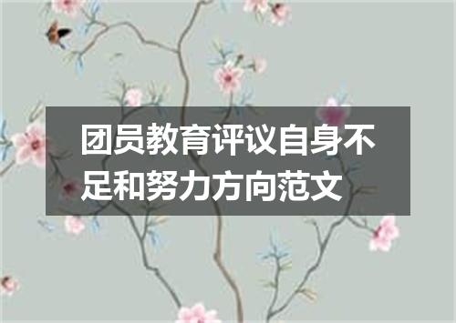 团员教育评议自身不足和努力方向范文