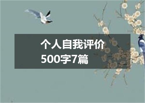 个人自我评价500字7篇