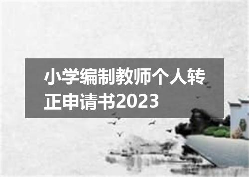 小学编制教师个人转正申请书2023