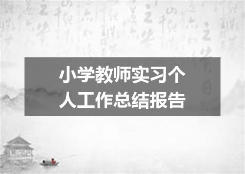 小学教师实习个人工作总结报告