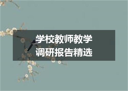 学校教师教学调研报告精选