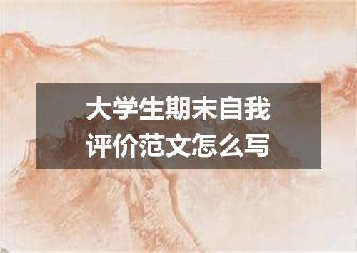 大学生期末自我评价范文怎么写