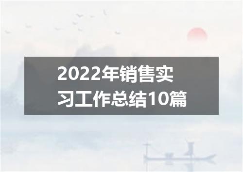 2022年销售实习工作总结10篇