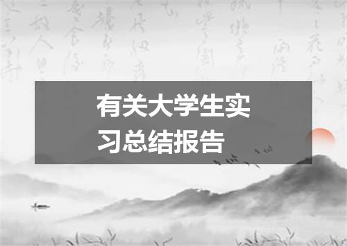 有关大学生实习总结报告