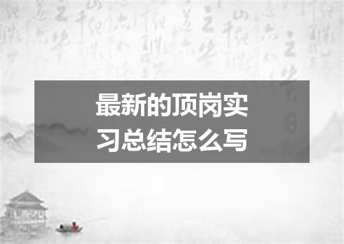 最新的顶岗实习总结怎么写