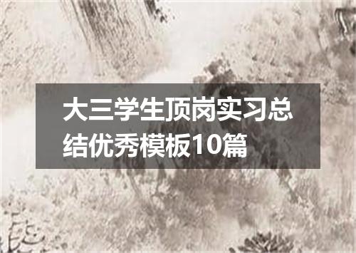 大三学生顶岗实习总结优秀模板10篇