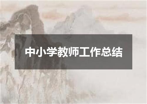 中小学教师工作总结