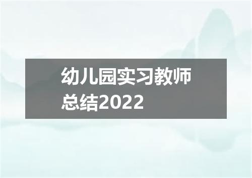 幼儿园实习教师总结2022