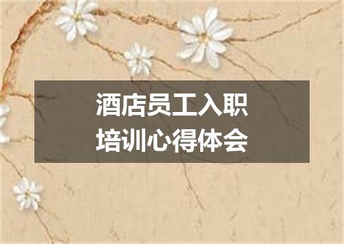 酒店员工入职培训心得体会