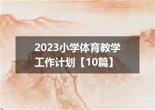2023小学体育教学工作计划【10篇】