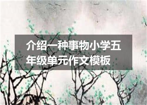 介绍一种事物小学五年级单元作文模板