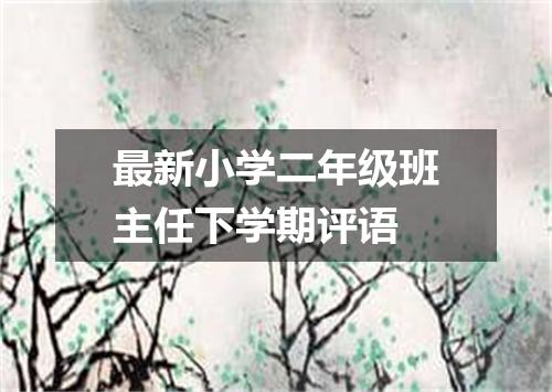 最新小学二年级班主任下学期评语