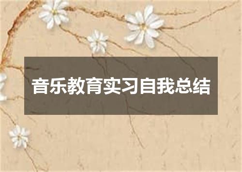 音乐教育实习自我总结
