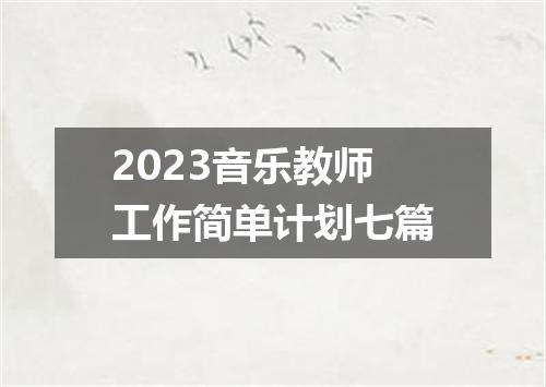 2023音乐教师工作简单计划七篇