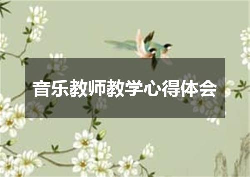 音乐教师教学心得体会