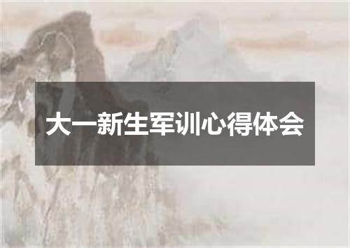 大一新生军训心得体会