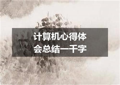 计算机心得体会总结一千字