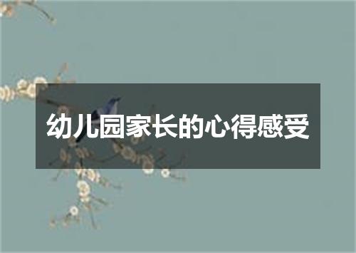 幼儿园家长的心得感受