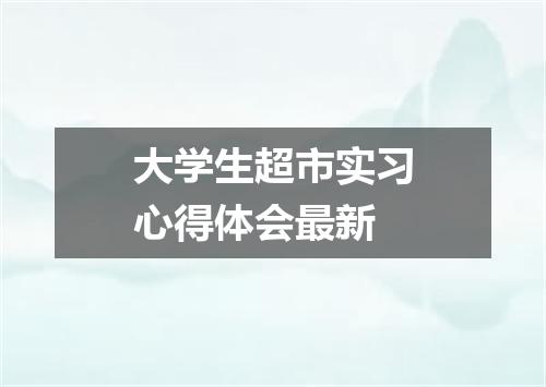 大学生超市实习心得体会最新