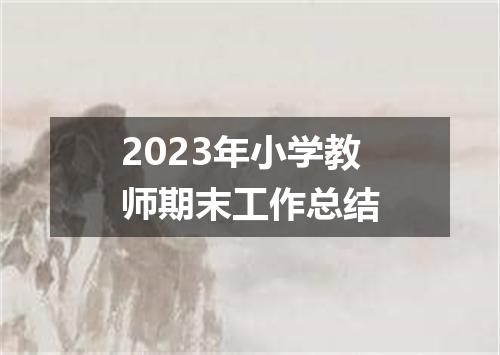 2023年小学教师期末工作总结