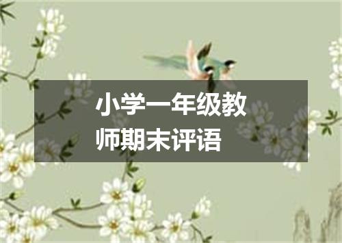 小学一年级教师期末评语