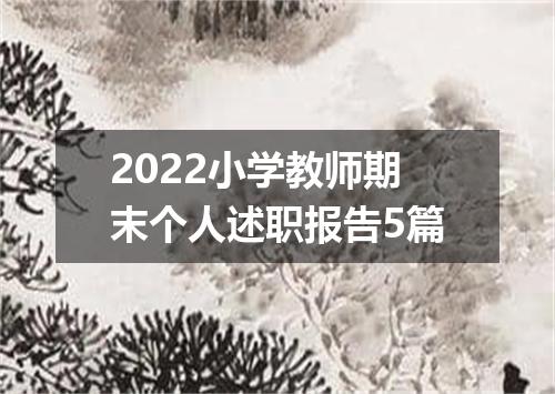 2022小学教师期末个人述职报告5篇