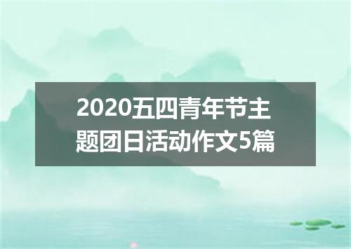 2020五四青年节主题团日活动作文5篇