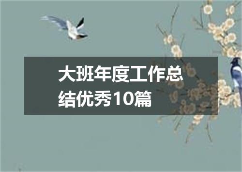 大班年度工作总结优秀10篇
