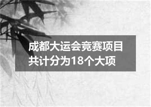 成都大运会竞赛项目共计分为18个大项