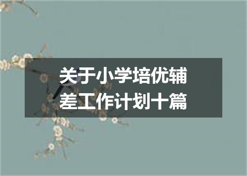 关于小学培优辅差工作计划十篇